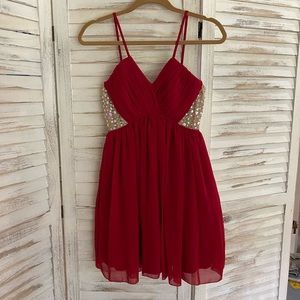 Deep Red Beautiful Cocktail Dress